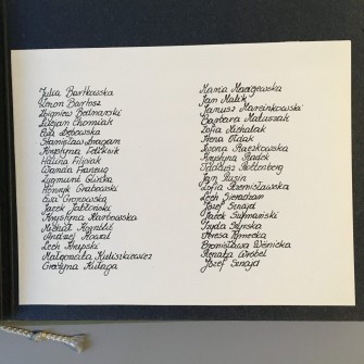 Kronika absolwentów Liceum Ogólnokształcącego nr 2 im. Piastów Śląskich podarowana prof. Joannie Sicińskiej w dniu otrzymania świadectw dojrzałości. Lata 1960-1964. Spis uczniów.